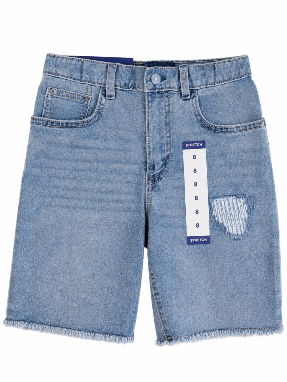 Vintage Express High Rise Denim Shorts Distressed Cutoff Stretch Mom Shorts Sz 8